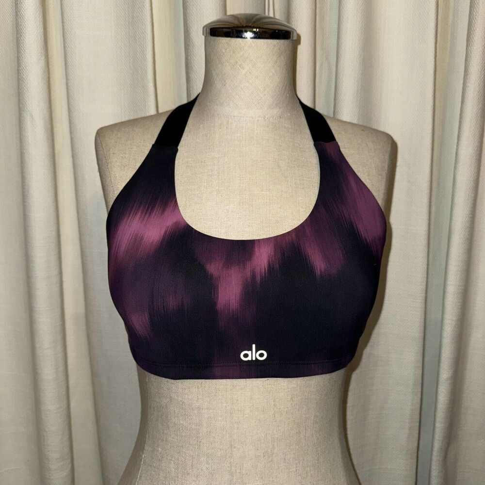 ALO Yoga Purple and Black Sports Bra